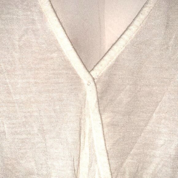 White Sheer Draped V-Neck Blouse By Timing Medium - Picture 3 of 9